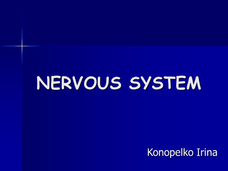 NERVOUS SYSTEM Konopelko Irina